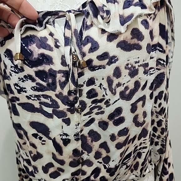Vintage Havana Women's Cold‎ Shoulder Leopard Print Top Size Small New Boho Chic - Picture 2 of 12